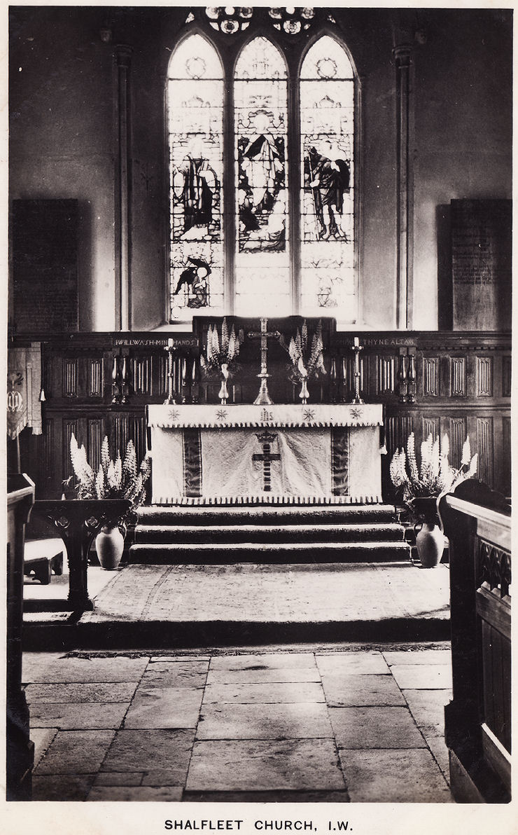 Shalfleet Church altar, undated